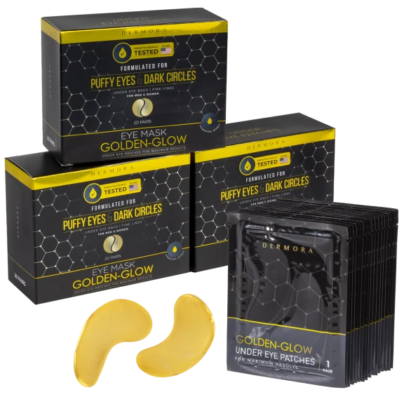 60-Pack: Dermora 24K Golden Glow Under Eye Mask Sets