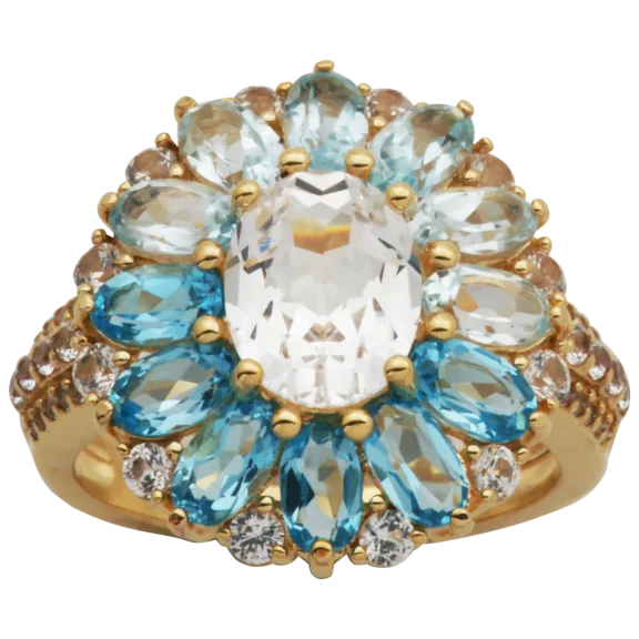 Morgan & Paige 14K Gold Topaz Flower Petal Ring