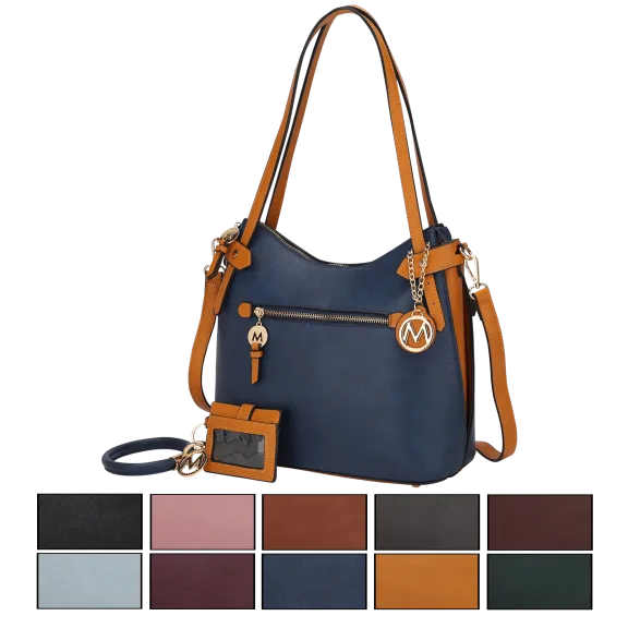 MKF Collection Jeily Color-Block Vegan Leather Women’s Hobo w/ Wristlet by Mia K