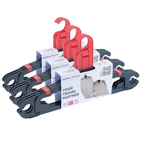 9 or 18-Pack: Hangfold Travel Hangers (Red)
