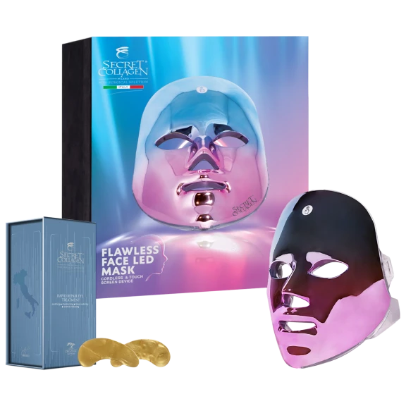 Secret Collagen Cordless LED Face Therapy Mask-Rapid Wrinkle Repair Eye Sachets