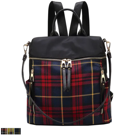 MKF Collection Nishi Plaid Backpack