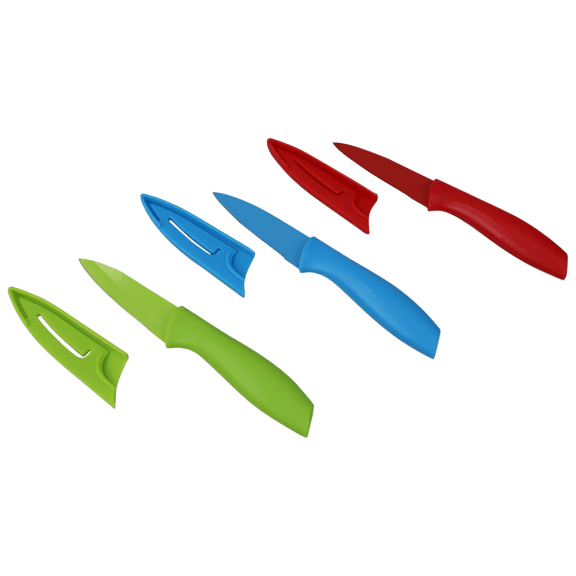 3-Pack: Hakol 3.5" Stainless Steel Paring Knife with Soft Grip