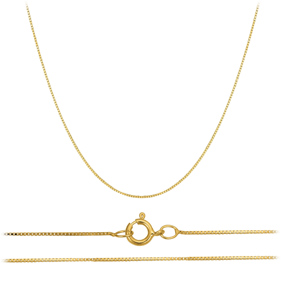 Pori Jewelers 14K Gold 0.5mm Box Chain Necklace