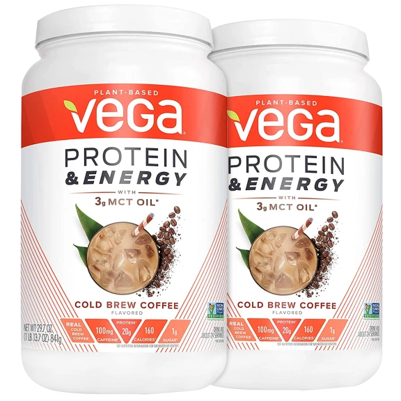 2-Pack: VEGA Protein & Energy Coffee Protein Powder with MCT Oil (3.86 lb Total)