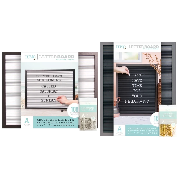DCWV Letter Board with Bonus 1" Metallic Letters (20" x 16"or 16" x 20")