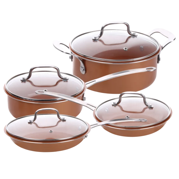 Copper Cook 8-Piece Nonstick Copper Pan Set