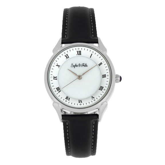 Sophie & Freda Mykonos Mother-Of-Pearl Leather Band Watch