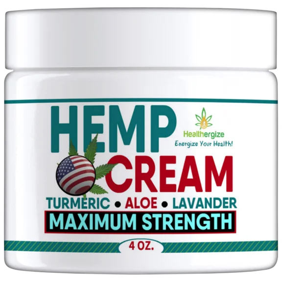 Healthergize Hemp Cream with Hemp Oil, Turmeric and Aloe
