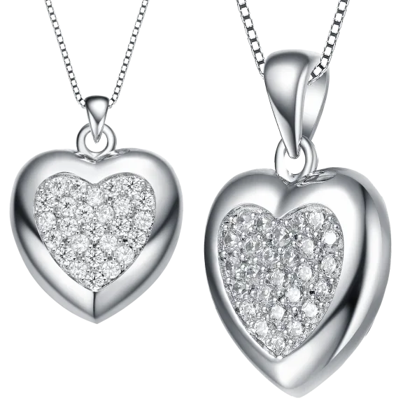Classic Heart Rhodium Plated Pendant