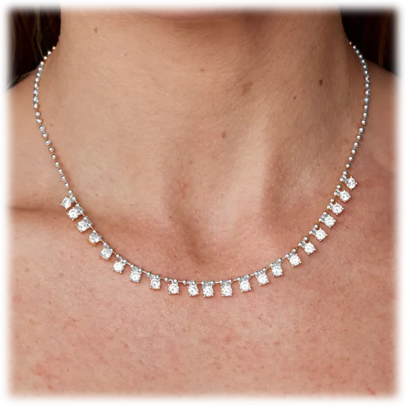 Savvy Cie Sterling Silver Plated Bib Necklace