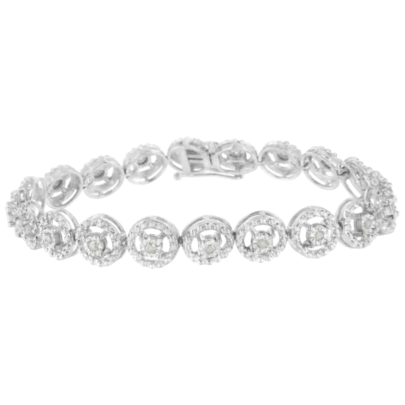 Haus of Brilliance Sterling Silver 1/2 Carat TW Diamond Tennis Link Bracelet