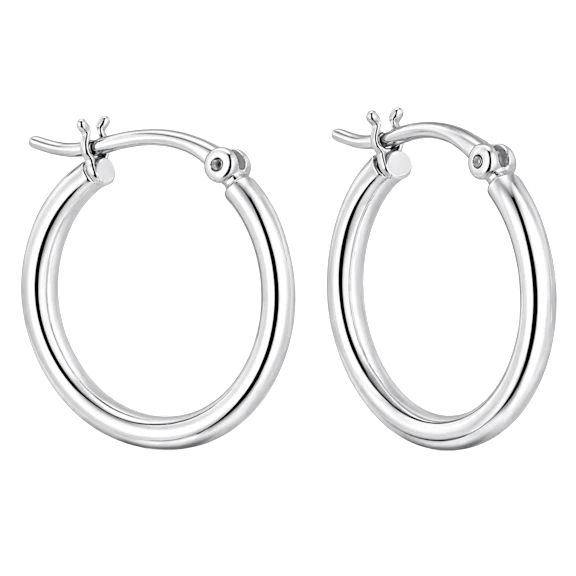 Donatello Gian Sterling Silver Classic Huggie Hoops