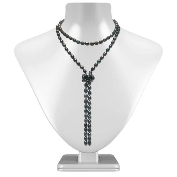 Pacific Pearls Society Islands 120 Pearl Waterfall Statement Necklace