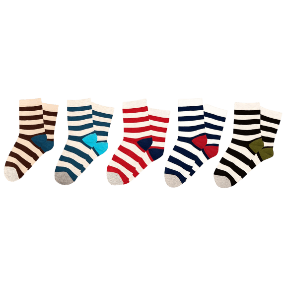 5 Pack: Extreme Fit Unisex Striped Crew Compression Socks