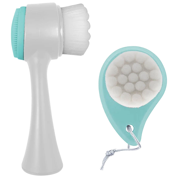 2-Pack: Olivia Rose Mint Exfoliating Facial Brush Set