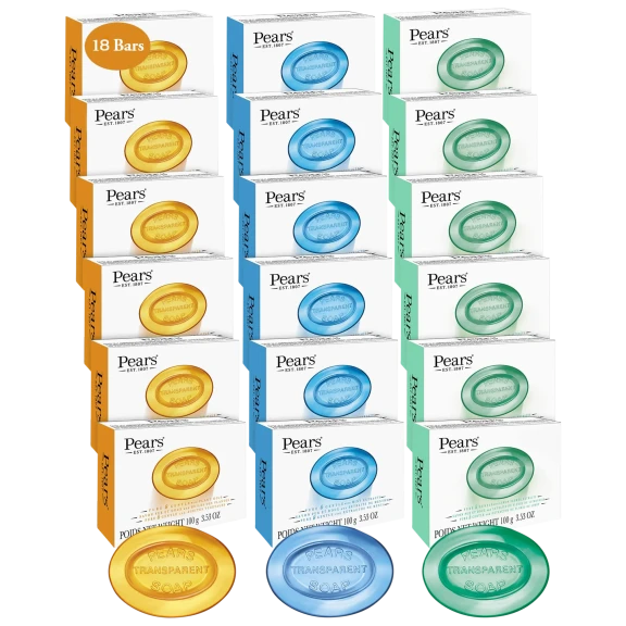 18-Pack: Pears Face & Body Soap