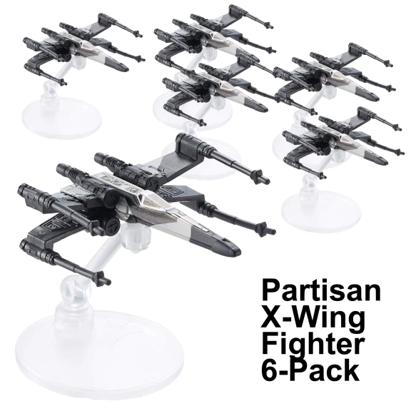 6-Pack of Hot Wheels Partisan X-Wing Star Fighters