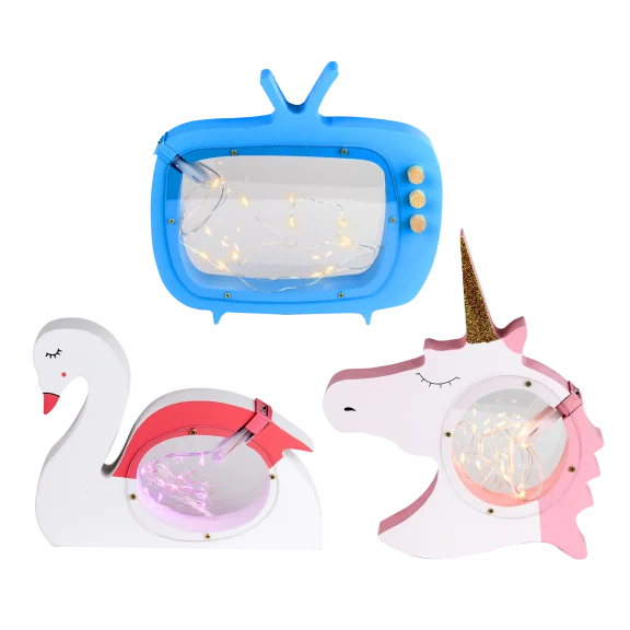 Hearth & Haven Decorative Wooden Table Night Light for Kids