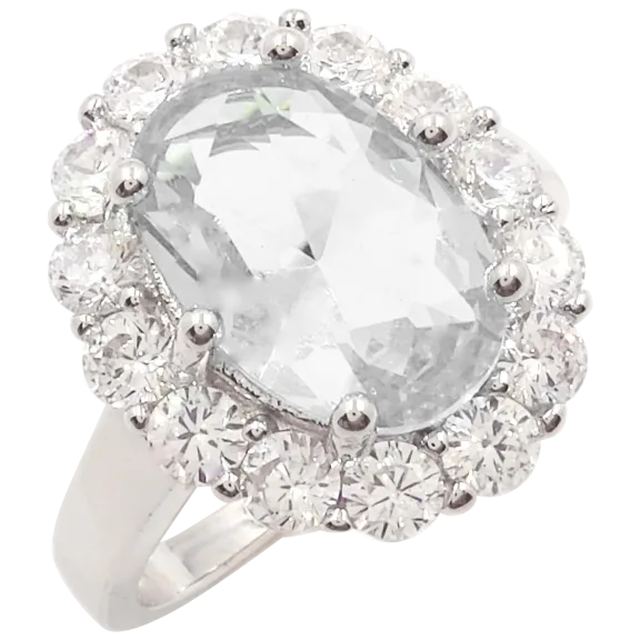 Sterling Silver Plated Bold Big & Beautiful Halo Ring