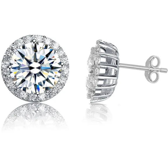 Sterling & CZ Platinum Plated Earrings