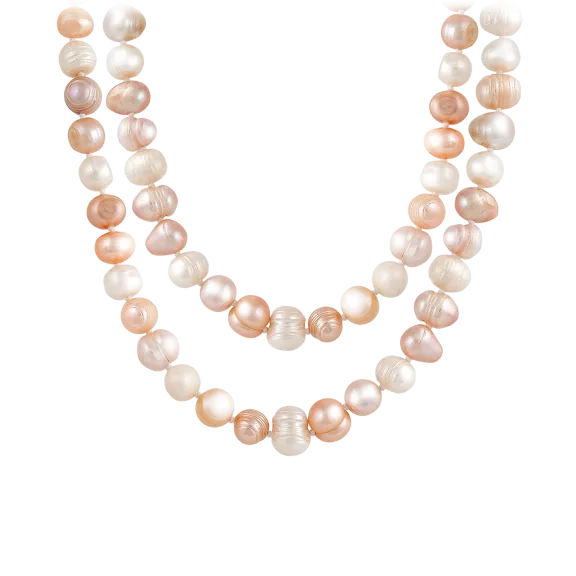 Endless 64" Multicolored Pearl Necklace