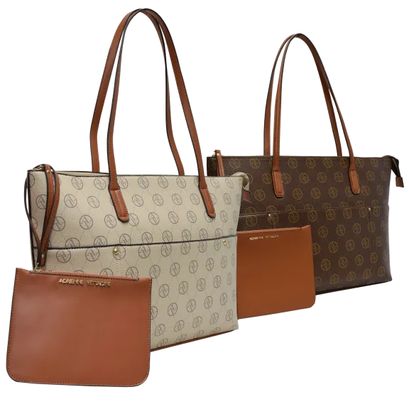 Adrienne Vittadini Signature Collection Shopper Tote with Kangaroo Pocket