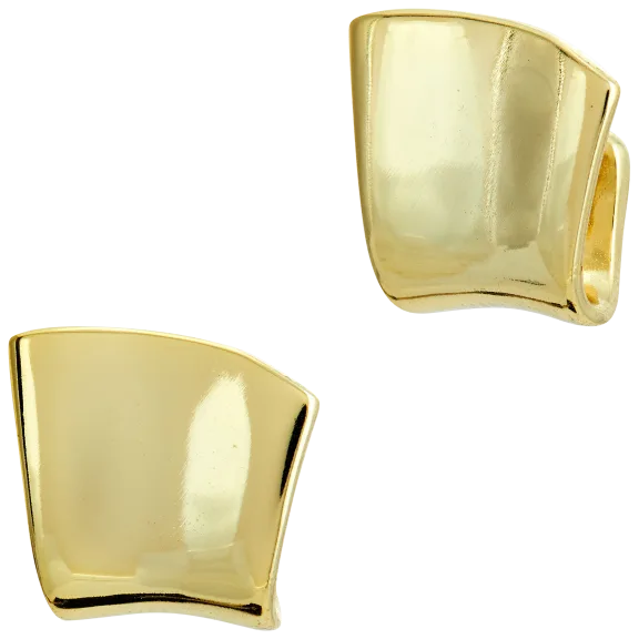 Savvy Cie 18K Gold Over Sterling Silver Large Stud