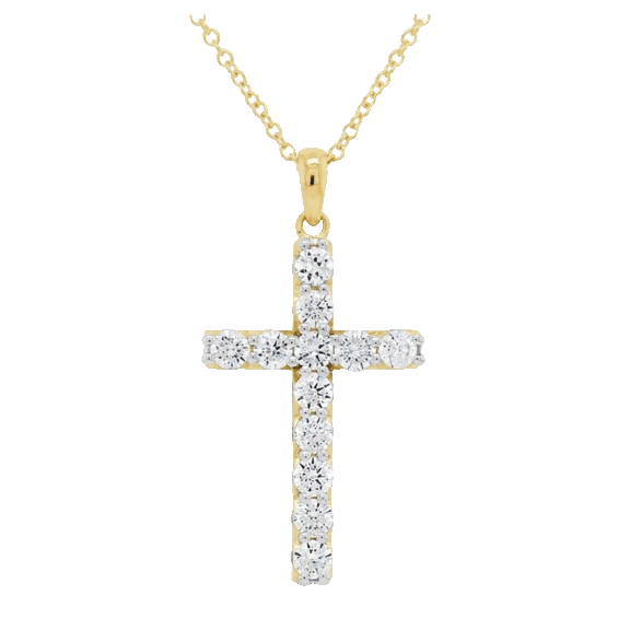 Niss & Niflaot Topaz & Diamond Accent Cross Necklaces in 18K Gold Plated