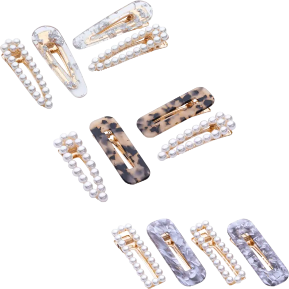 12-Pack: Chic Pearl Hair Clip Variety Set