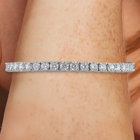 Ice by Jardin 10.0 Carat TW Round Cubic Zirconia Tennis Bracelet