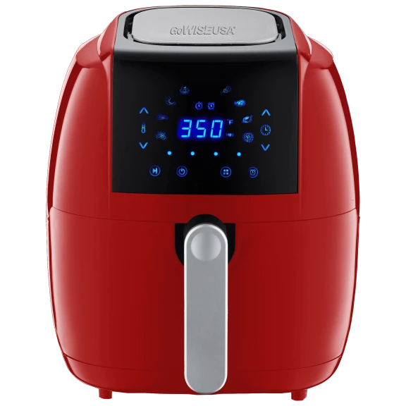 GoWise 8-in-1 5-Quart Digital Air Fryer with Divider - Red
