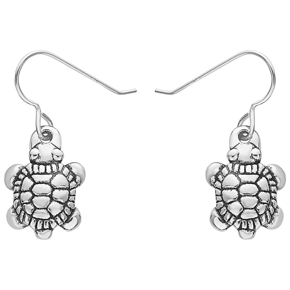 Pori Jewelers .925 Sterling Silver Turtle Dangle Earrings