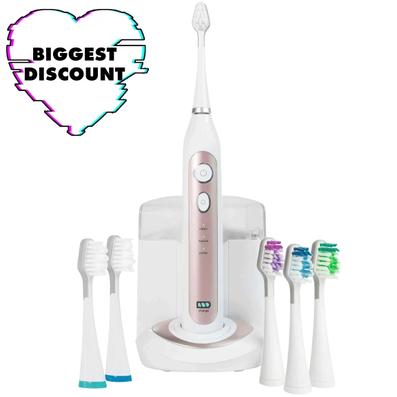 Smile Bright Elite Sonic Toothbrush with UV Sanitizing and 6 Brush Heads
