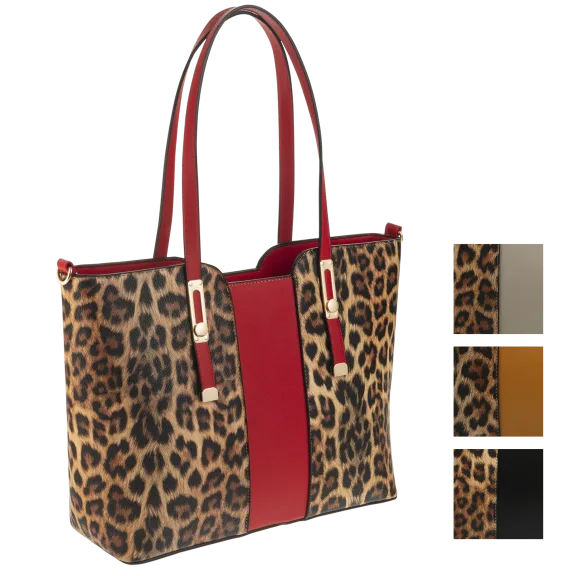La Terre Fashion Leopard Print Tote (Large)