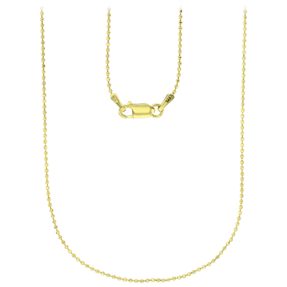Decadence 14k Yellow Gold Diamond-cut 1mm Bead Chain