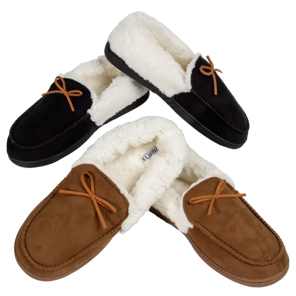 Born Men's Microsuede Memory Foam Moccasin Slipper
