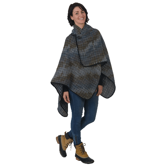 Laundry by Shelli Segal Asymmetrical Checked Cape