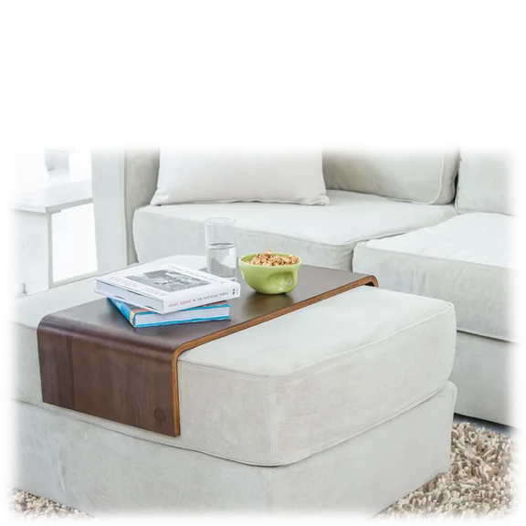 Lovesac 5 Series Ottoman with Dark Walnut You-Table