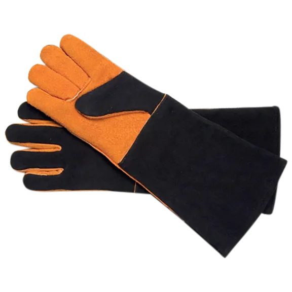 Steven Raichlen Long Leather and Suede Grilling Gloves