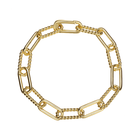 Stella Valentino 18K Gold Plated Italian Design Cable Paperclip Chain Bracelet