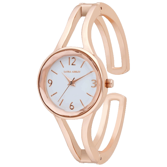 Laura Ashley Women's Faceted Crystal Bangle Watch
