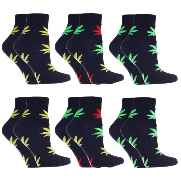6-Pack: All Mixed Up Magic Grass Anklet Socks