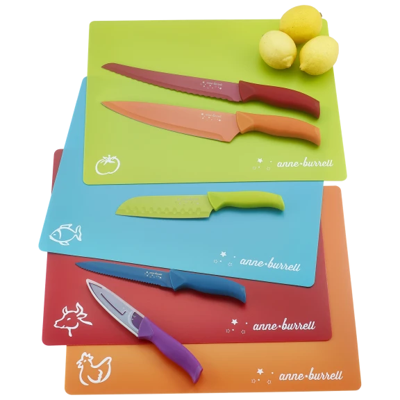 14-Piece: Anne Burrell Non-Stick Knife and Cutting Board Set