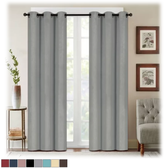 J&V Textiles Denver Collection 84" Black Out Curtains