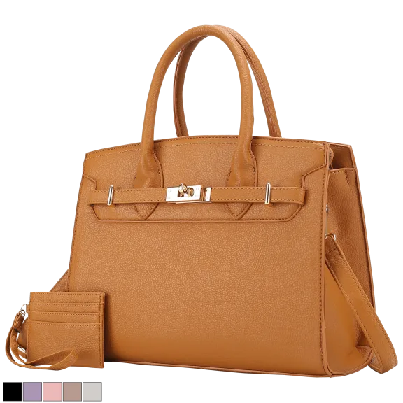 MKF Collection Calla Vegan Leather Satchel Bag with Credit Card Holder by Mia K