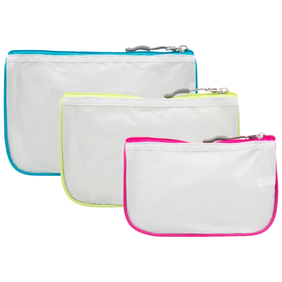 Travelon 3-Piece Asst Piped Pouches