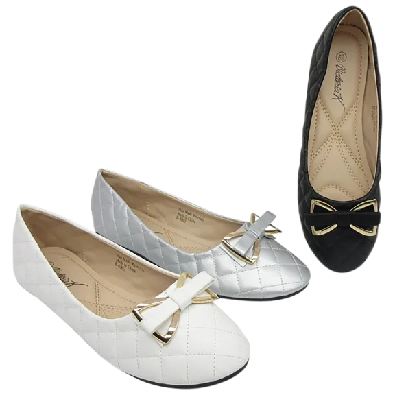 Victoria K Women Fashion Quilted Buckle Flats