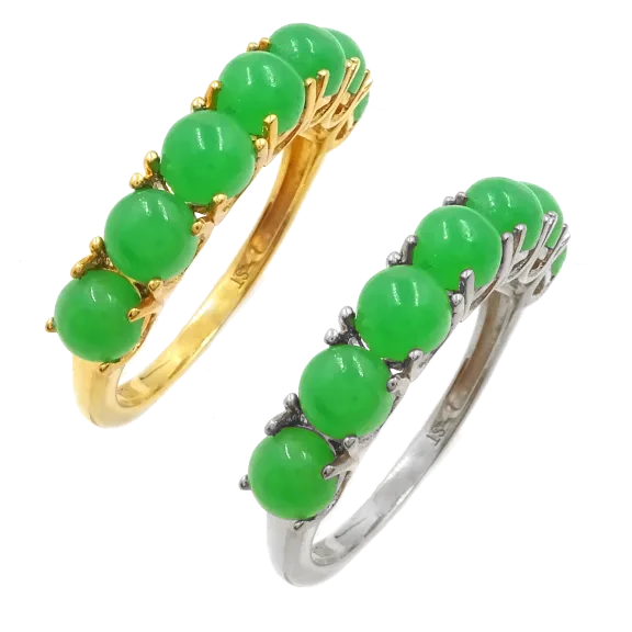 Savvy Cie Genuine 2.34 CT Jade Stackable Ring