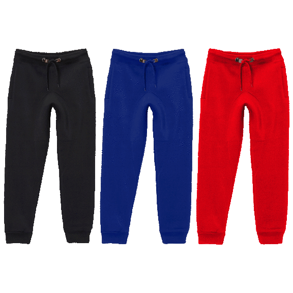 3-Pack: Children & Boy's Slim Fitting Fleece Jogger Sweatpants